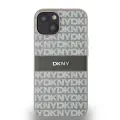DKNY PU Leather Repeat Pattern Tonal Stripe Case for iPhone 14 Beige — Photo 1
