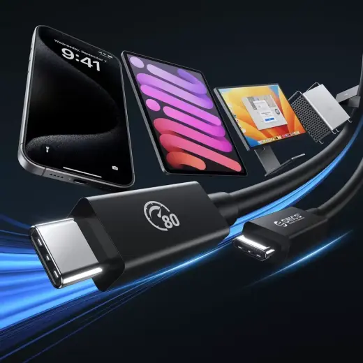 Orico USB4 Thunderbolt5 Cable 80Gbps 240W USB-C to USB-C 2m - Black Foto 3