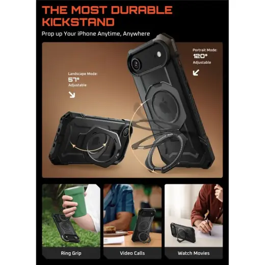 SUPCASE UB GRIP MAG MAGSAFE IPHONE 17 AIR BLACK Photo