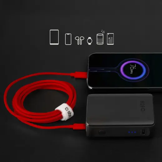 провод для передачи данных и зарядки | USB-C на USB-C | 1.5m | красный Фото num