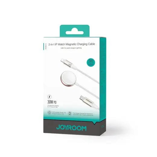 Joyroom 2 in 1 Lightning cable and inductive charger for Apple Watch 1.5m white (S-IW011) Фото num