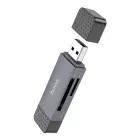 Card reader SD / TF Hoco USB A / USB C 2.0 metal gray Foto 2