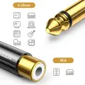 Переходник Ugreen с разъема 6,35 мм (male) на RCA (female) золотой (AV169) Фото num