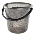 Ведро deco 10L Ilvie "Polygon" Ø30x28cm прозрачное серое Фото num