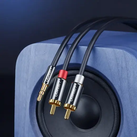 UGREEN AV116 3,5mm Jack to 2RCA (Cinch) Cable 3m (black) Photo