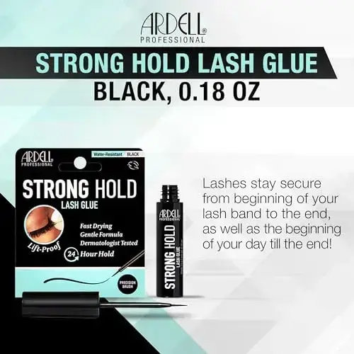 Ardell Strong Hold Lash Glue, Black - Professional Waterproof Lash Adhesive for Strip Lashes with Precision Brush, Fast-Drying 24-Hour Lift-Proof Form Foto 5