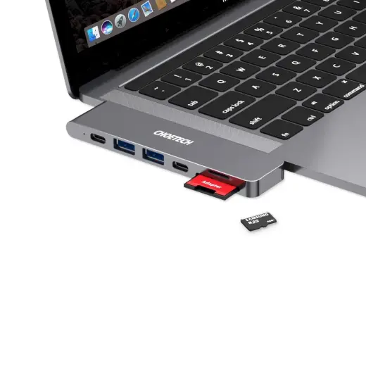 Choetech multifunctional docking station HUB for Apple MacBook Pro USB Typ C 7in2 100W Thunderbolt 3 gray (HUB-M14) Фото num
