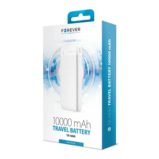 Forever Ārējais akumulators (powerbank) TB-100M 10000 mAh balts Foto 2