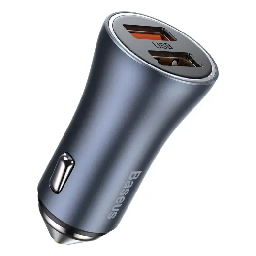 Baseus Golden Contactor Pro car charger, 2x USB, 40W (gray) Photo