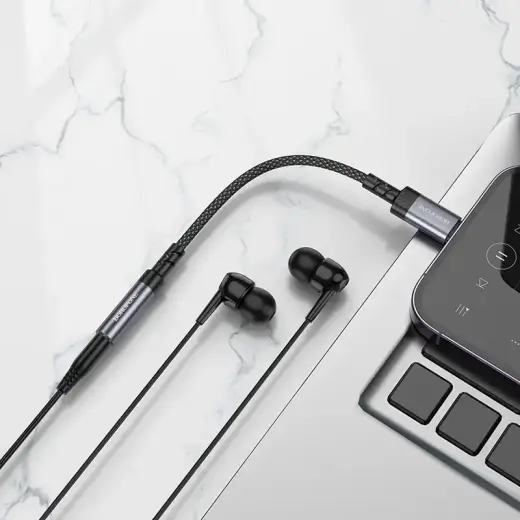 Borofone Adapter BV24 Graceful - Lightning to jack 3,5mm - grey Photo