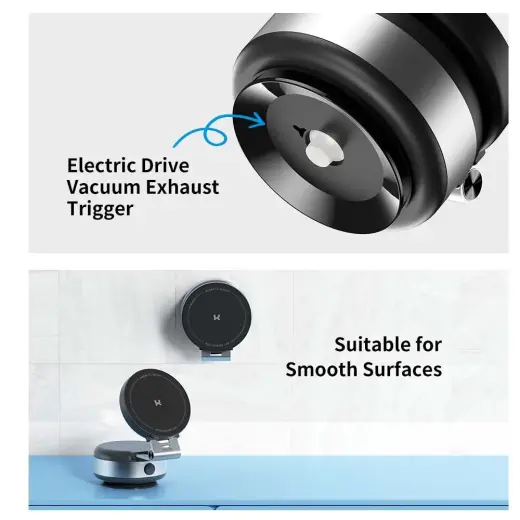 Rock Car holder Q16 electric vacuum magnetic black Foto 3