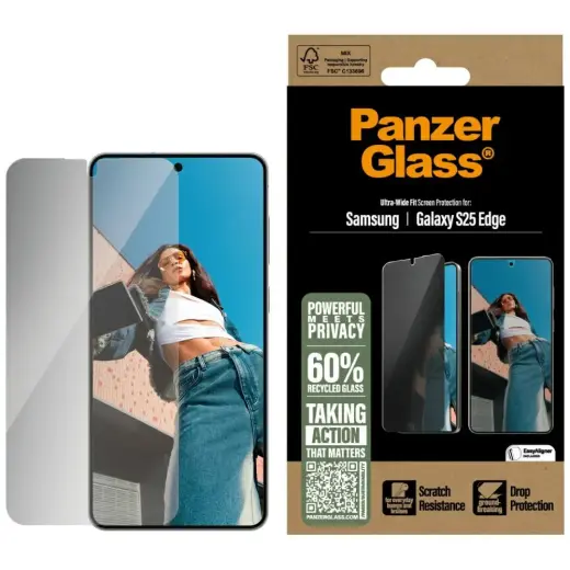 PanzerGlass ekrāna aizsargstikls Ultra-Wide Fit Samsung Galaxy S25 Edge Foto 1