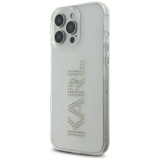 Чехол для телефона Karl Lagerfeld IML Rhinestones Logo для iPhone 16 Pro прозрачный Фото num