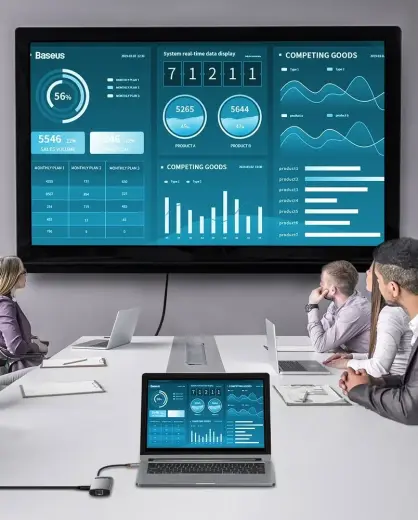 Baseus Metal Gleam 6in1 multifunctional HUB USB Type C - USB Type C Power Delivery 100 W | HDMI 4K 30 Hz | 3x USB 3.2 Gen 1 | RJ45 1 Gbps (CAHUB-CW0G) Foto 1