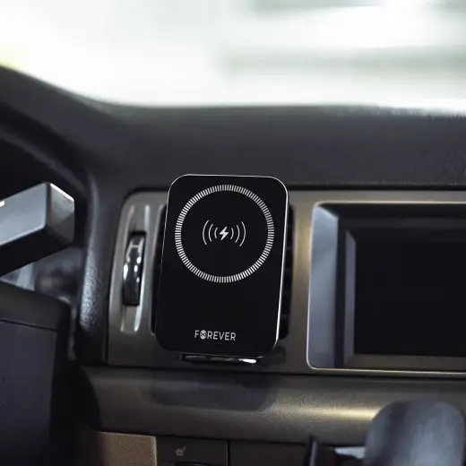 Forever car holder for air vent MACH-100 magnetic with wireless charging black 15W Photo