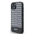 DKNY PU Leather Repeat Pattern Bottom Stripe MagSafe Case for iPhone 14 Black — Photo 2
