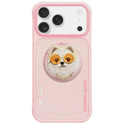Case Nimmy Glasses Cool Dog maciņš ar MagSafe atbalstu telefonam iPhone 17 rozā Foto 1