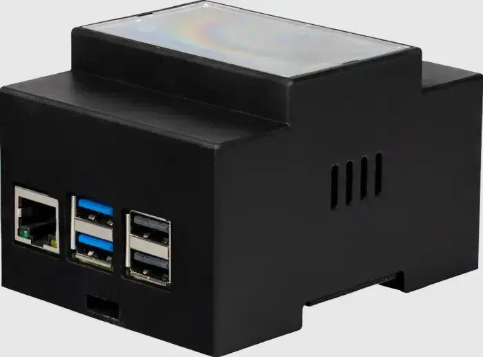 Korpuss Raspberry Pi 5 (RPI5), DIN sliedes montāžai melnsJOY-IT