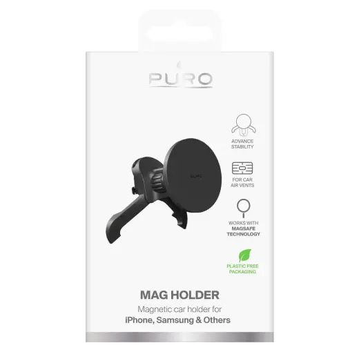 Puro Adjustable Car Holder, MagSafe Compatible - Black Photo
