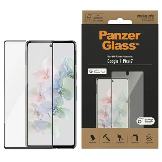 PanzerGlass Ultra-Wide Fit Pixel 7 Screen Protection Antibacterial czarny|black 4772 Photo