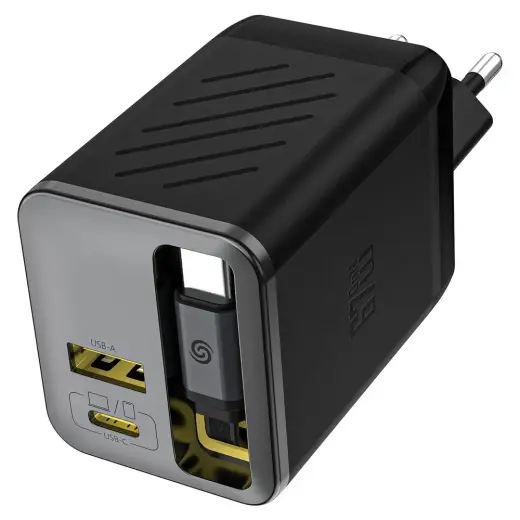 Dudao A67EU GaN 67W Wall Charger with Built-in Retractable USB-C Power Delivery Quick Charge Cable - Black Foto 2