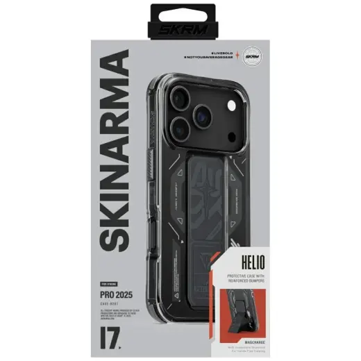 Skinarma Helio Case for iPhone 17 Pro Magnetic Charging + Grip Stand Graphite Foto 2