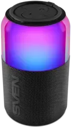 portable speaker SVEN PS-130, black, power output 10W (RMS), TWS, Bluetooth, USB, lithium battery