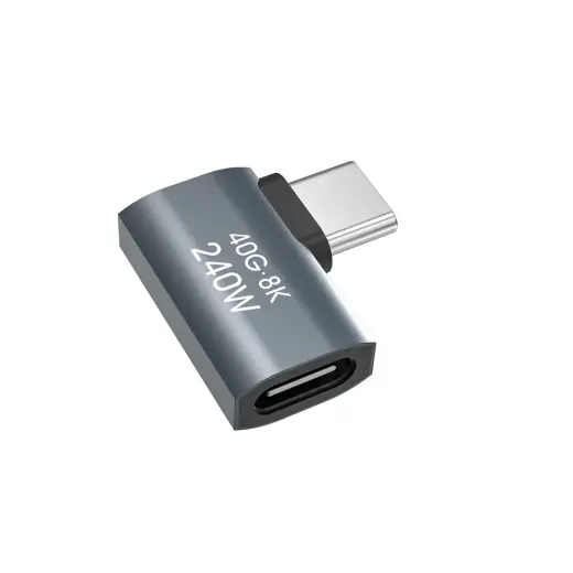 Wozinsky WPKB-01 USB-C - USB-C 40Gb|s 240W 8K OTG Side Angled Adapter - Gray Фото num