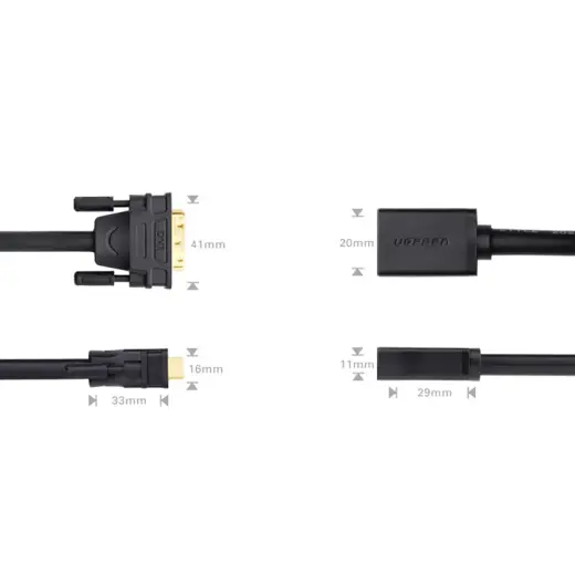 Переходник DVI на HDMI UGREEN 20118 (черный) Фото num