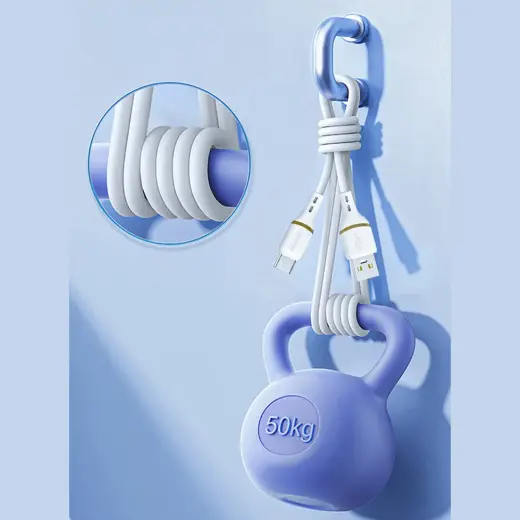 Dudao L25T USB-A - USB-C Silicone Cable 5A 1m - White Фото num