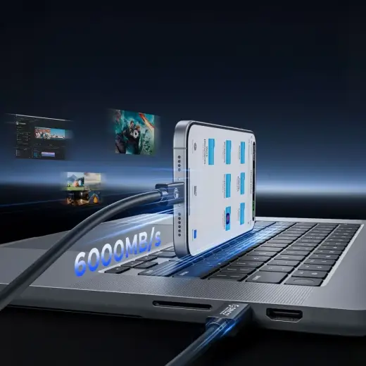 Orico USB4 Thunderbolt5 Cable 80Gbps 240W USB-C to USB-C 1m - Black Foto 6