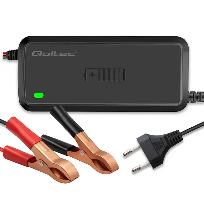Qoltec Intelligent microprocessor charger 12V 5A | Rectifier for AGM GEL SLA battery | 6 - stage charging Photo