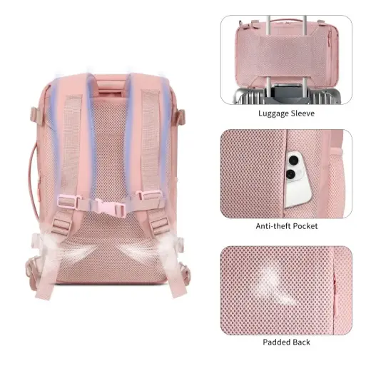 Tech-Protect Defender S50 Backpack for Ryanair & Wizzar, 20L Laptop - Pink Фото num