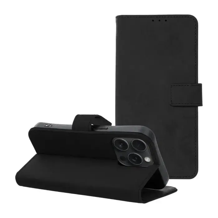 TENDER book type phone case for iPhone 15 Pro black