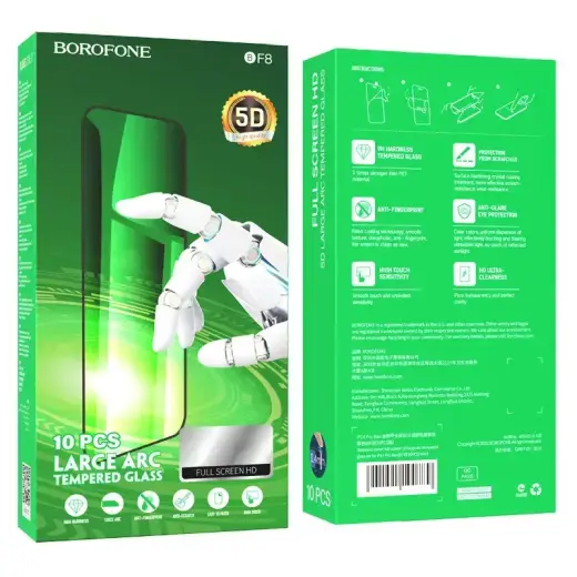 Borofone Tempered glass BF8 Diamond Armor Full Screen 5D Large Arc for Iphone 12 Pro Max - 10 pieces Foto 9