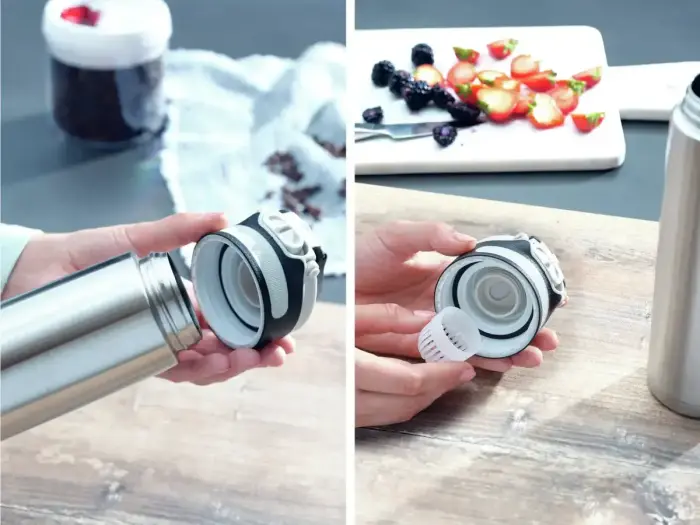 LEIFHEIT Termokrūze Flip 600ml sudraba krāsā Foto 4