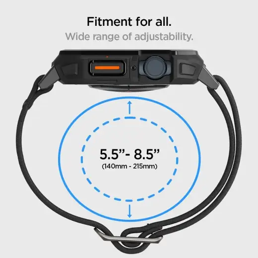Spigen Lite Fit Pro case with strap for Apple Watch 4 | 5 | 6 | 7 | 8 | 9 | SE (44 | 45 mm) - matte black Фото num
