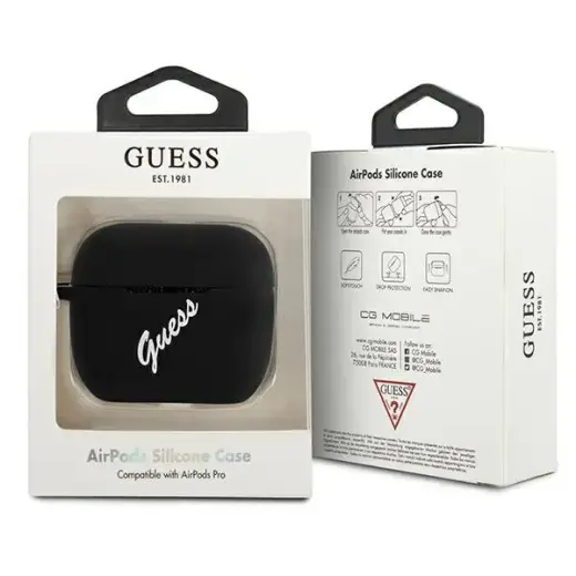 Guess GUACAPLSVSBW AirPods Pro cover czarno biały|black white Silicone Vintage Foto 3