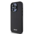 DKNY PU Leather Silver Metal Logo Magsafe Case for iPhone 15 Pro Max Black — Photo 2