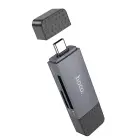 Card reader SD / TF Hoco USB A / USB C 2.0 metal gray Foto 4