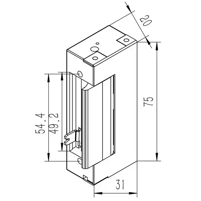 Qoltec Electric strike With lock and memory | 12V | Stainless steel Foto 8