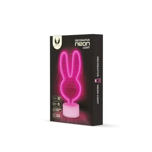Neon LED on stand RABBIT pink USB-C FSC-10 Forever Light Foto 7