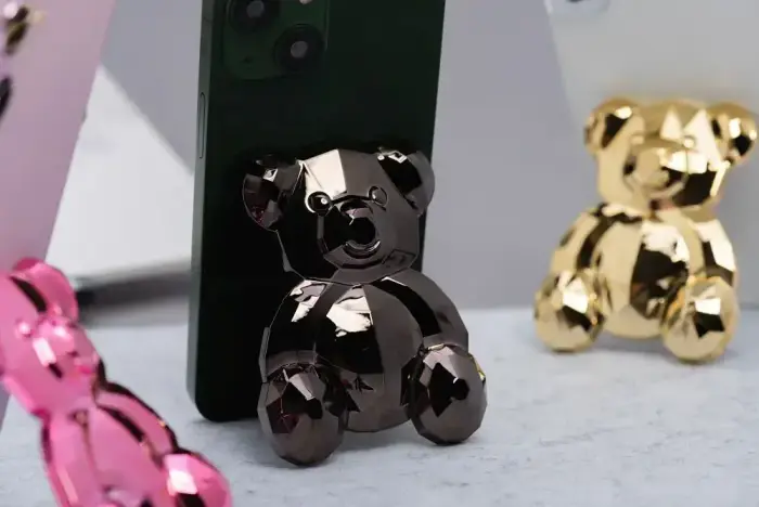 Phone stand BEAR - stick-on - black Foto 6