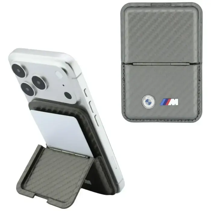 Wallet BMW M Carbon Metal Logos MagSafe anthracite
