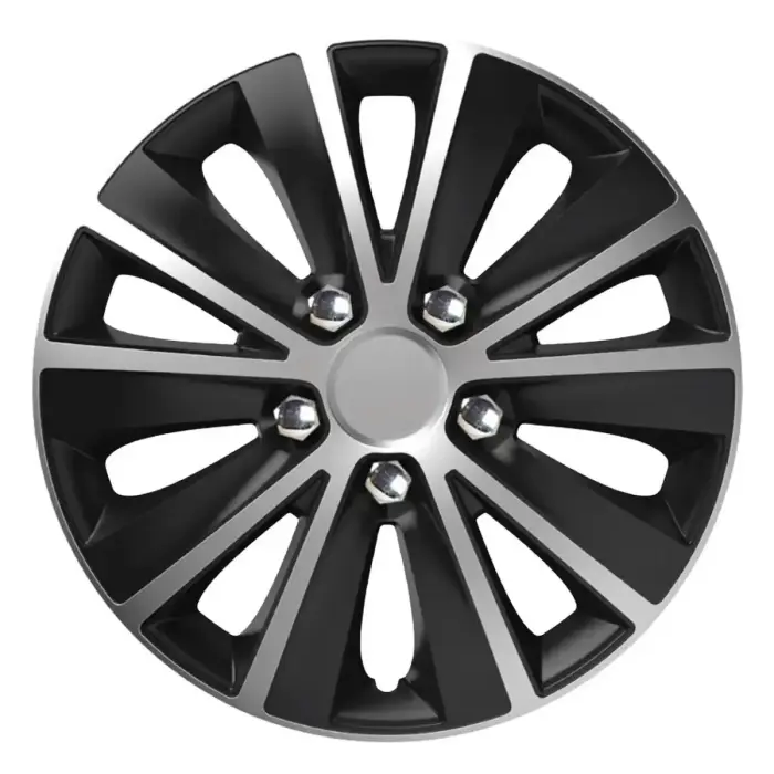 Колпак колеса Rapide NC 16", серебристо-чёрный, с хромированными гайками