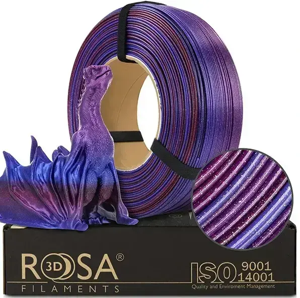 Filaments PLA Galaxy Rainbow Andromeda 1kg uzpildes materiāls Rosa3D