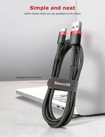 Baseus Cafule CATKLF-U91 USB-C charging cable 3A | PD | QC 3.0 | 300 cm black Photo