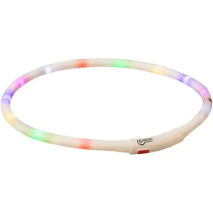 Mirgojoša kaklasiksna suņiem – Trixie Flash light ring USB, silicone, XS–XL: 70 cm/ø 10 mm