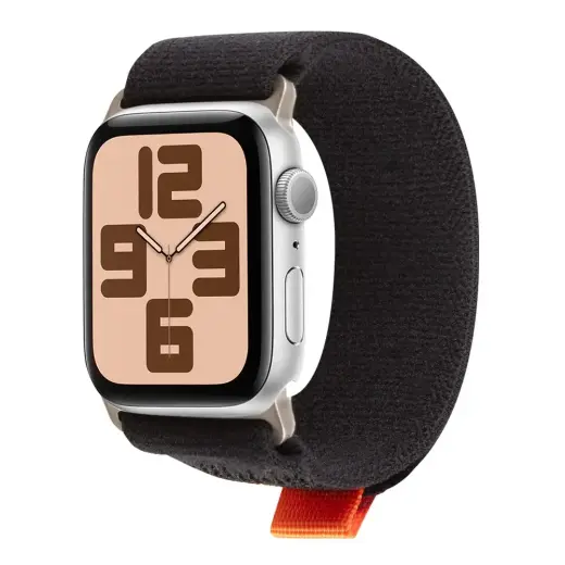 OBAL:ME Textile Strap for  Apple Watch 42-49mm M-L Black|Orange