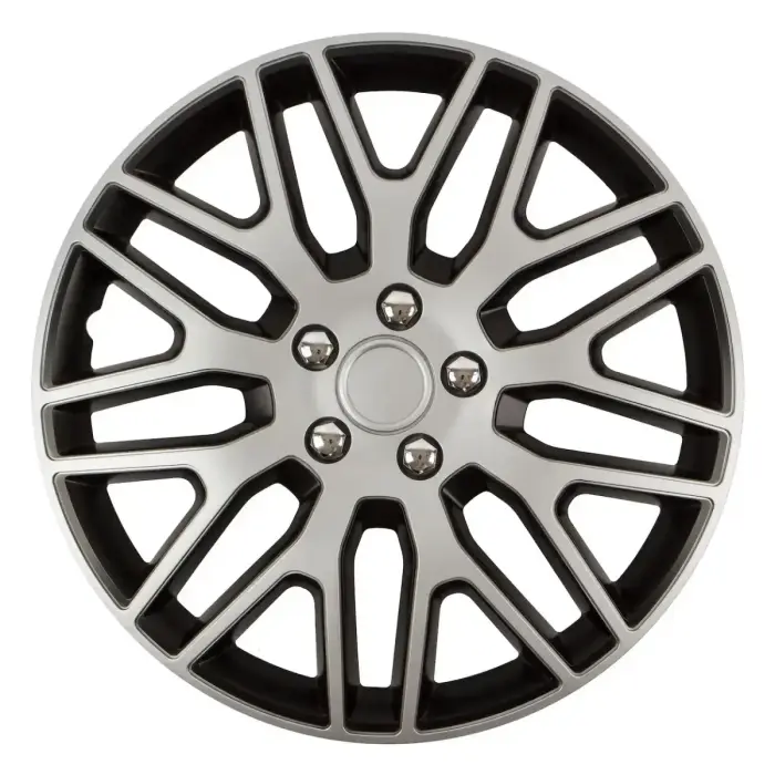Колпак колеса DAKAR NC 16", серебристо-чёрный, с хромированными гайками